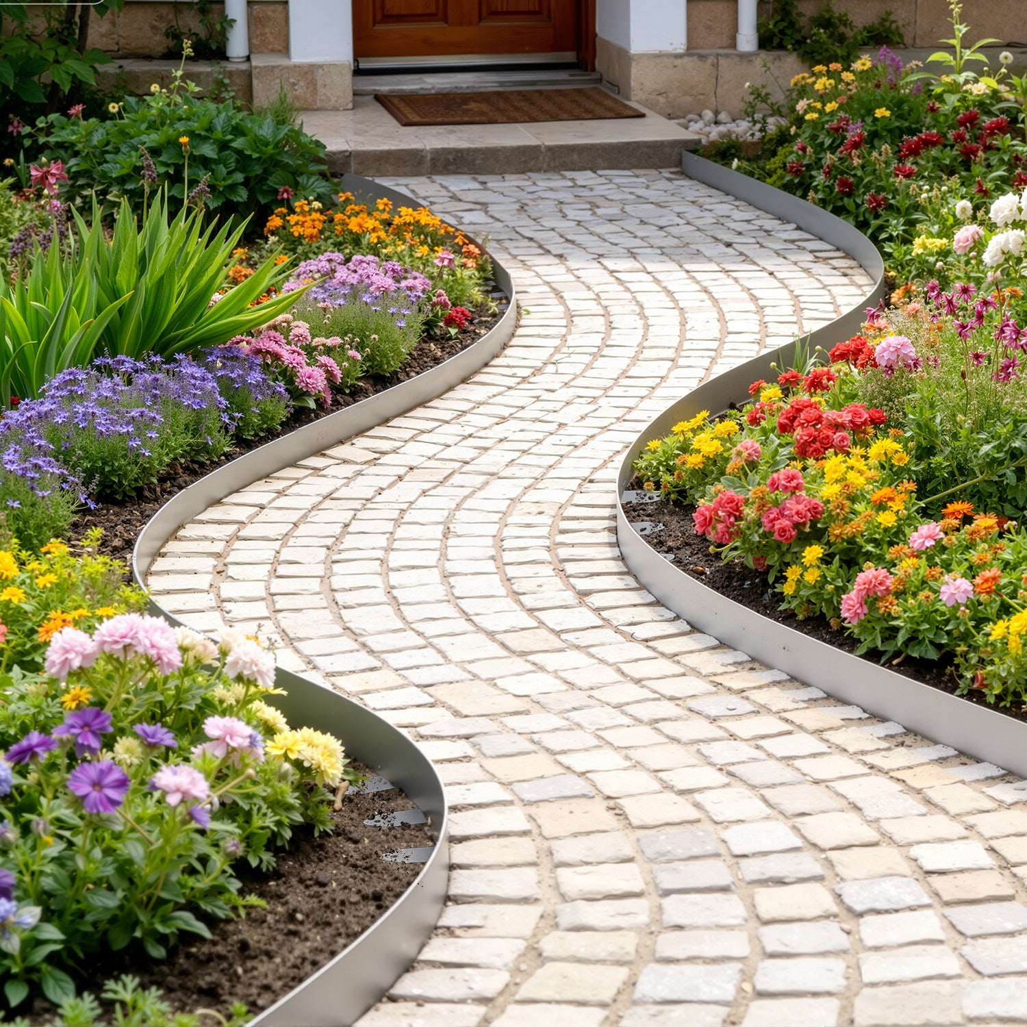 Lospitch Metall Rasenkante flexibel für Beete und Gartenwege