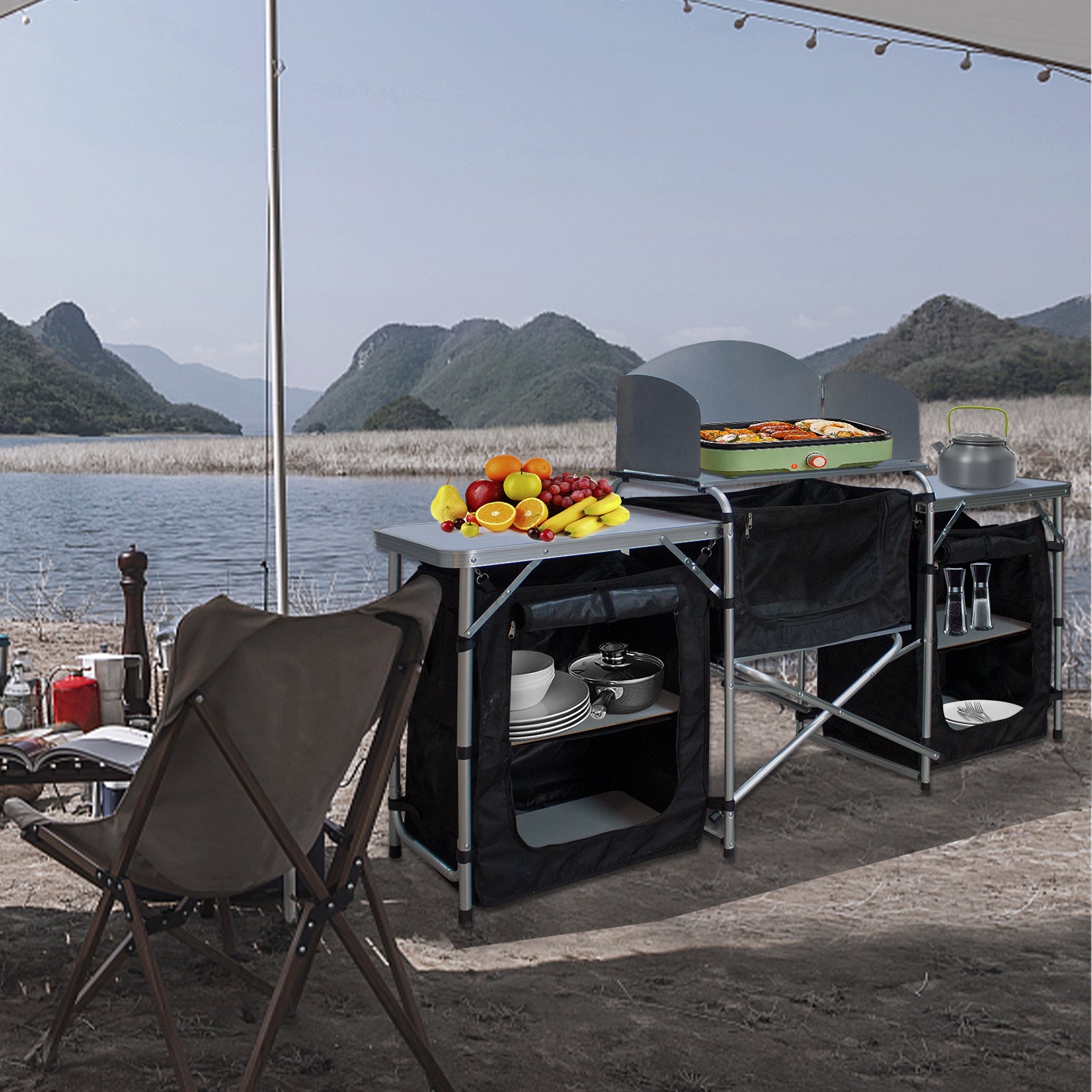 Lospitch Campingküche klappbar für Outdoor und Picknick