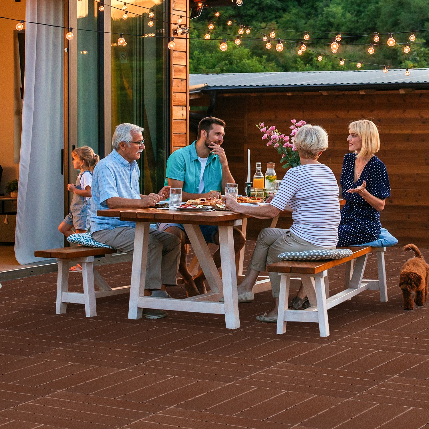 Lospitch Terrassenfliesen Kunststoff 30×30 cm mit Klicksystem