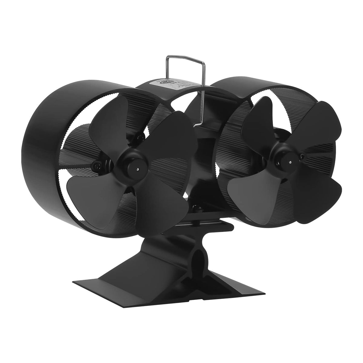Lospitch Ofenventilator 8 Flügel hitzebetrieben mit Magnet-Thermometer für Kaminofen
