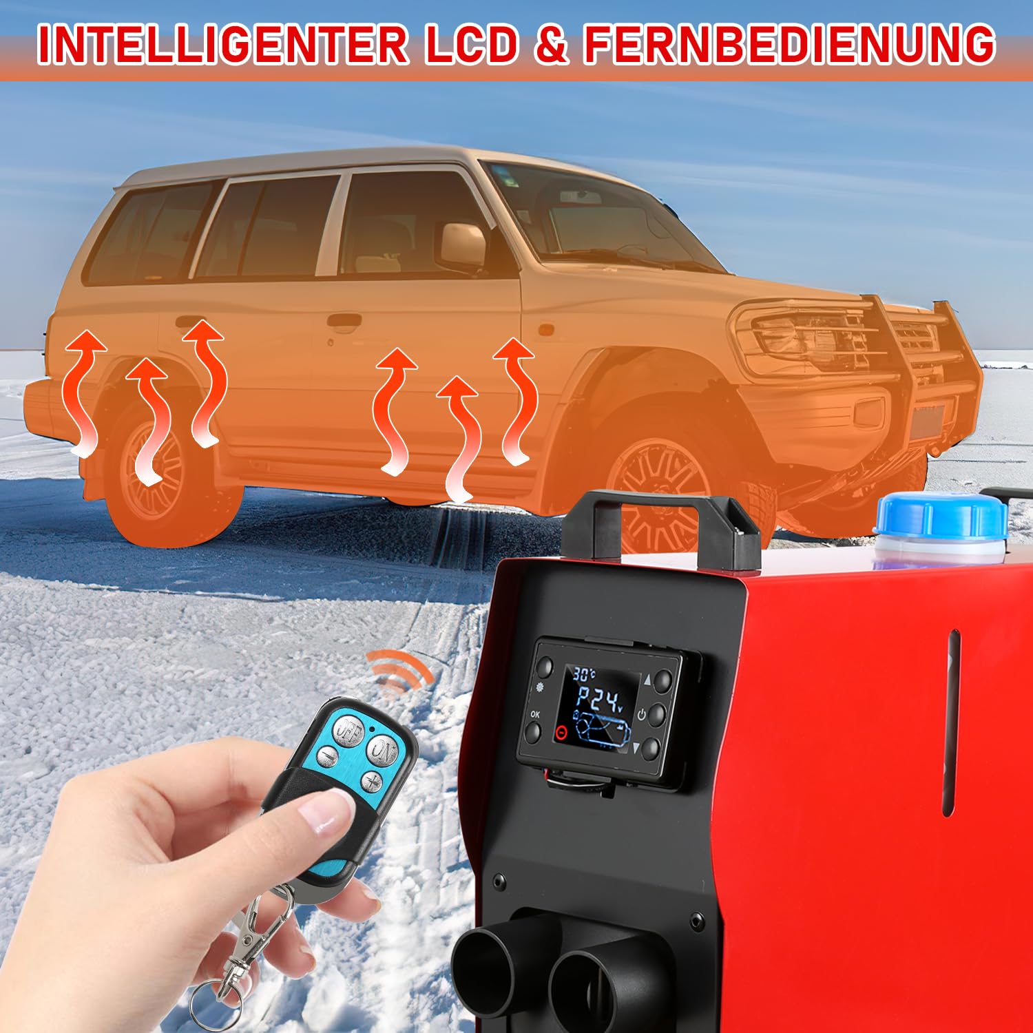 Lospitch Diesel Standheizung 8 kW 12 V mit LCD Display und Fernbedienung