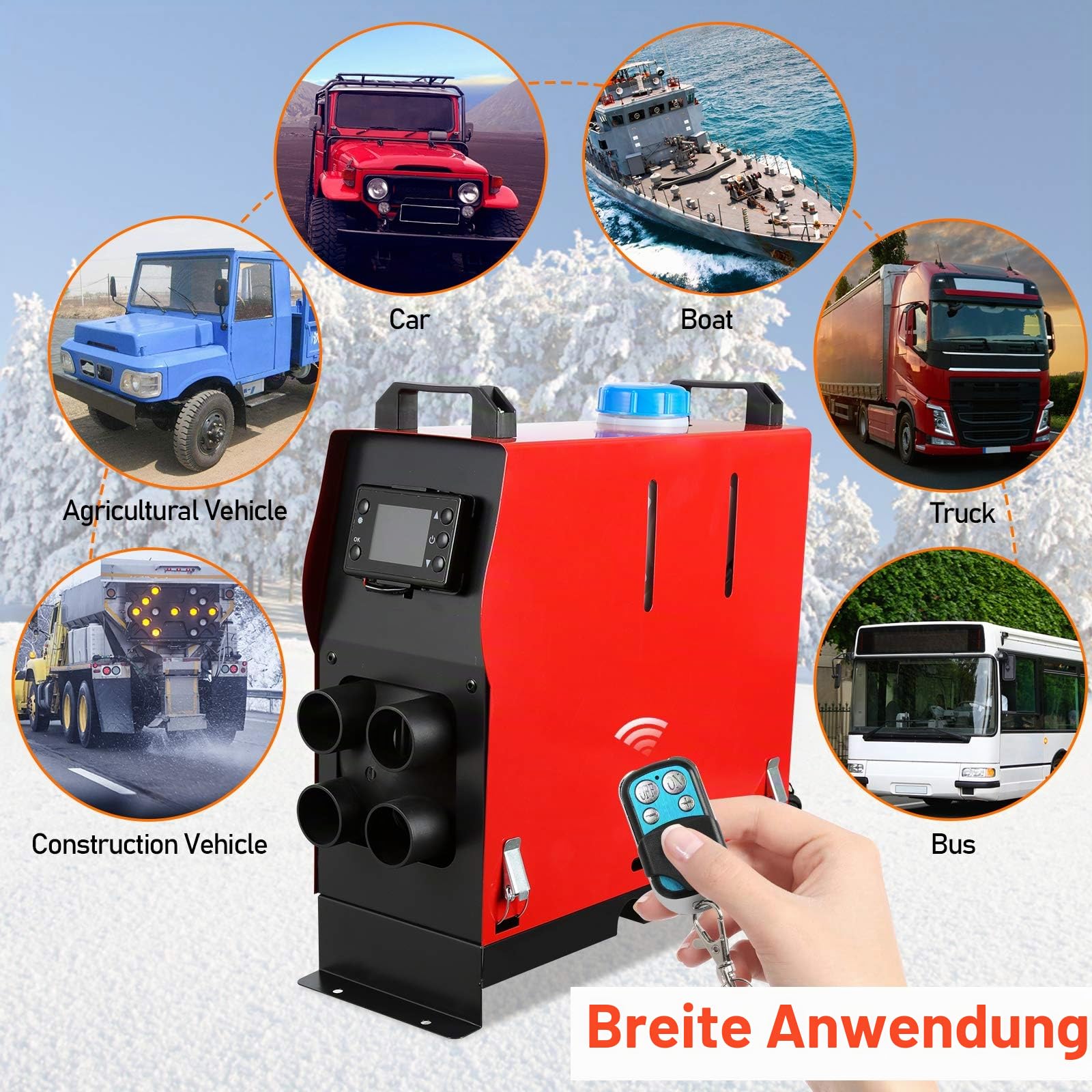 Lospitch Diesel Standheizung 8 kW 12 V mit LCD Display und Fernbedienung
