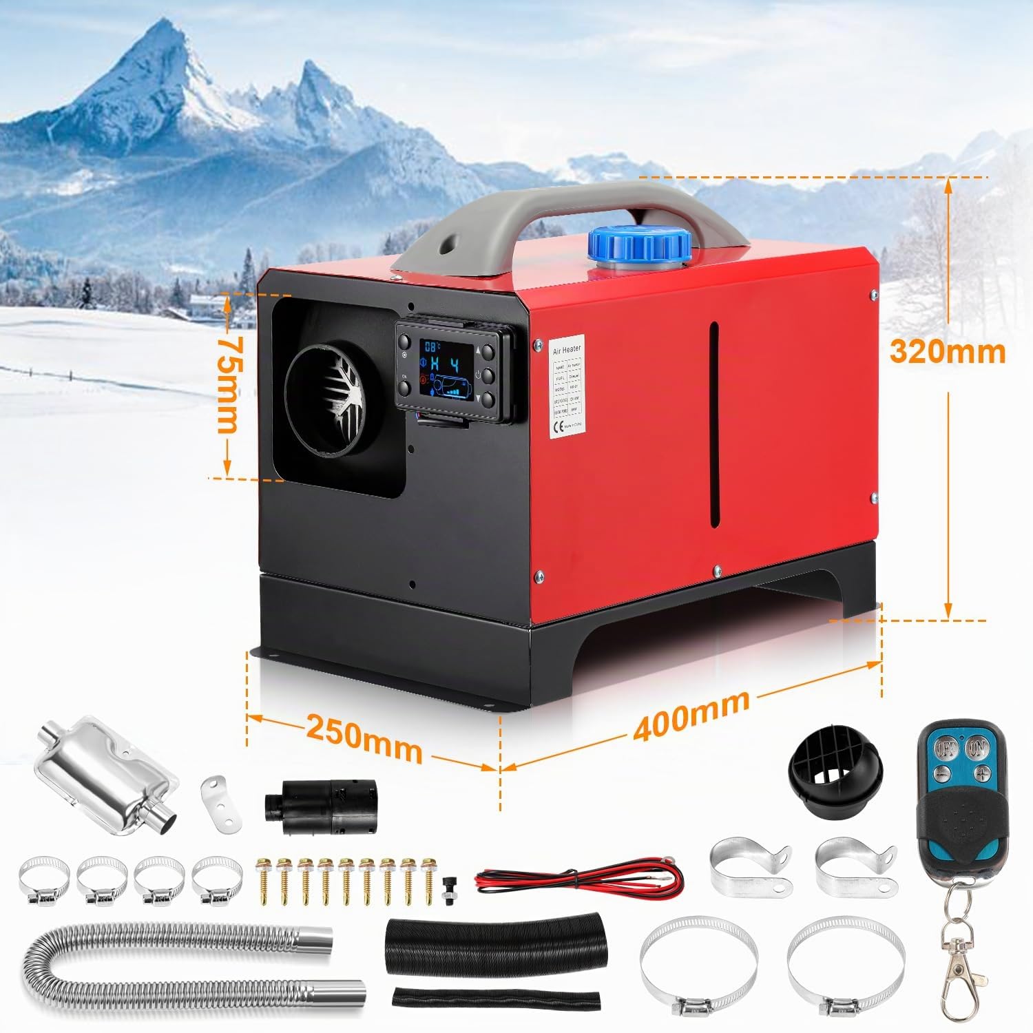 Lospitch Diesel Standheizung 8kW 12V mit LCD und Fernbedienung für Wohnmobil LKW