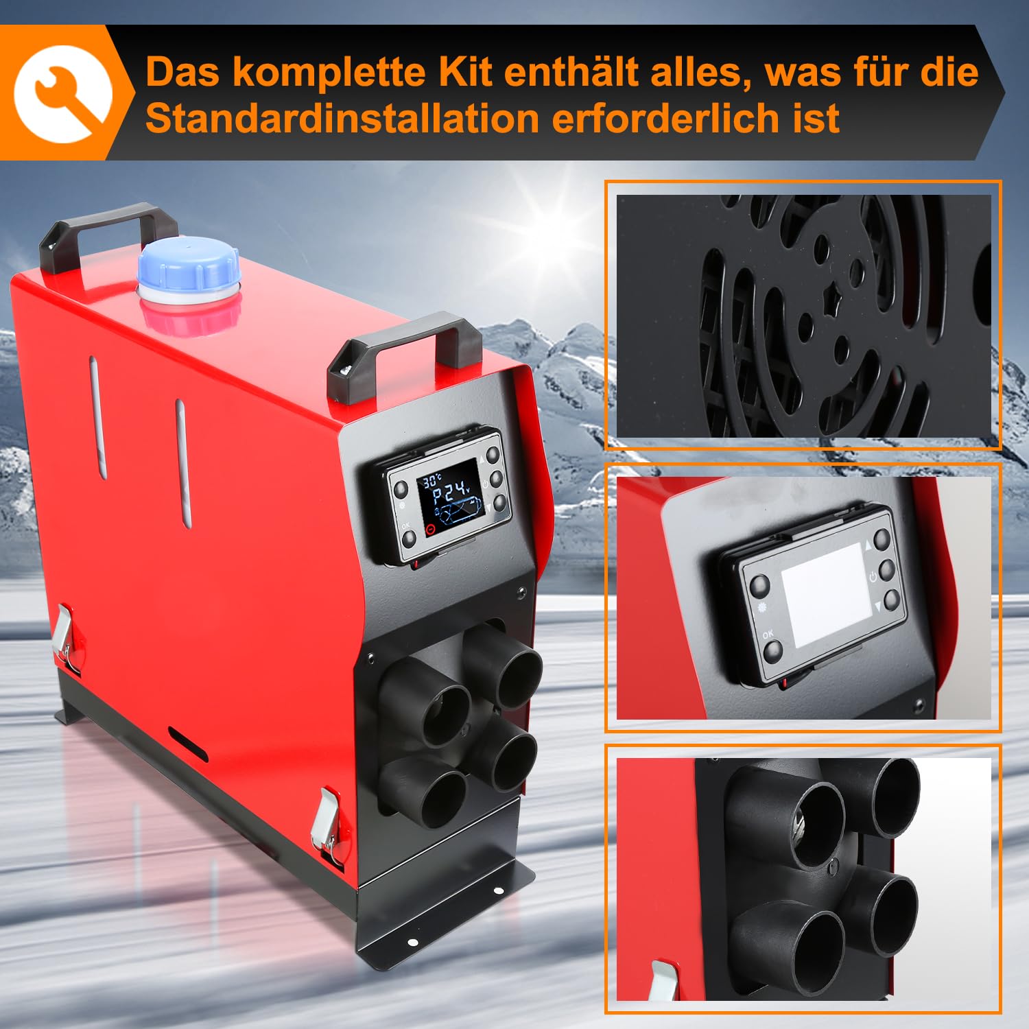 Lospitch Diesel Standheizung 8 kW 12 V mit LCD Display und Fernbedienung