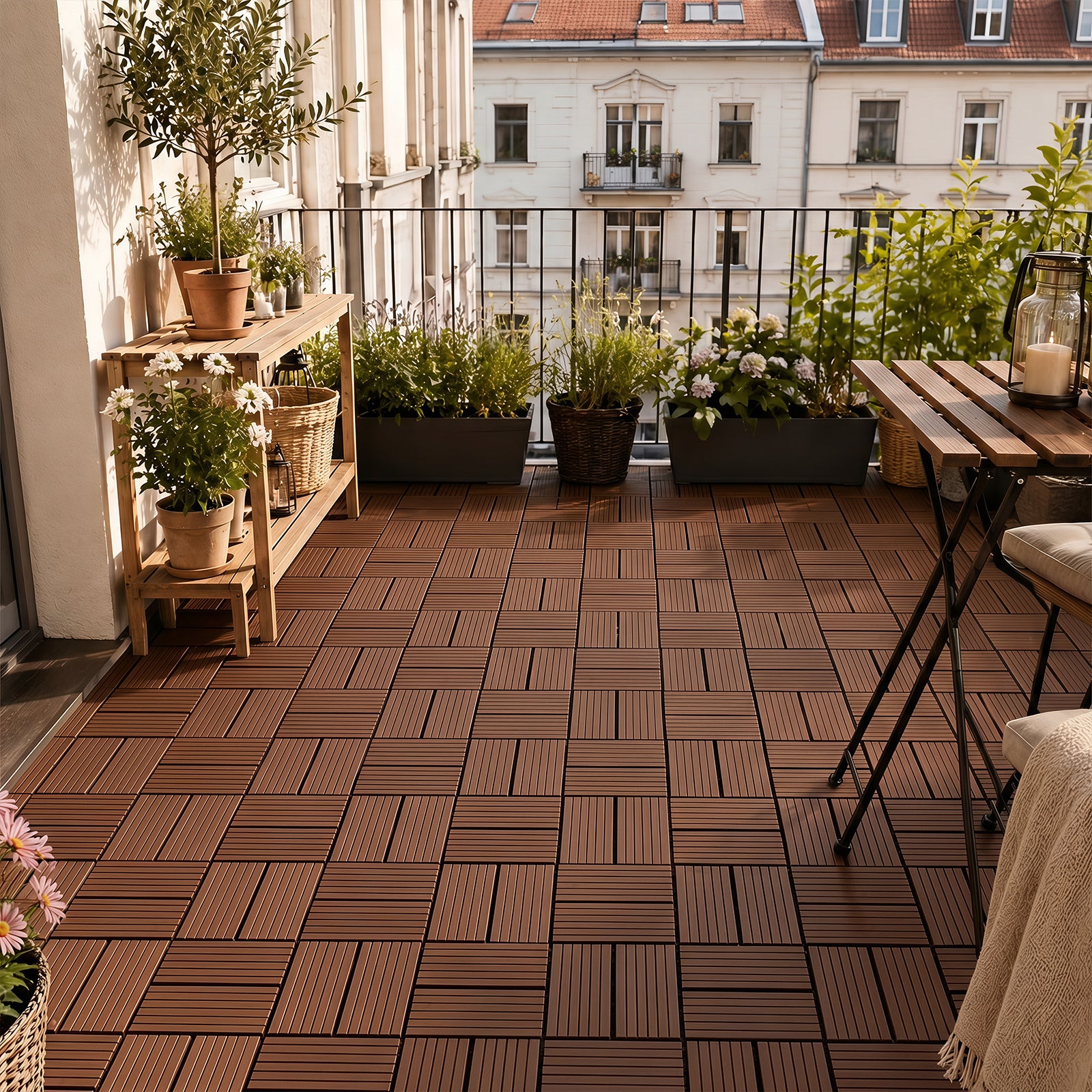 Lospitch PP Klickfliesen 30 x 30 cm für Terrasse und Pool