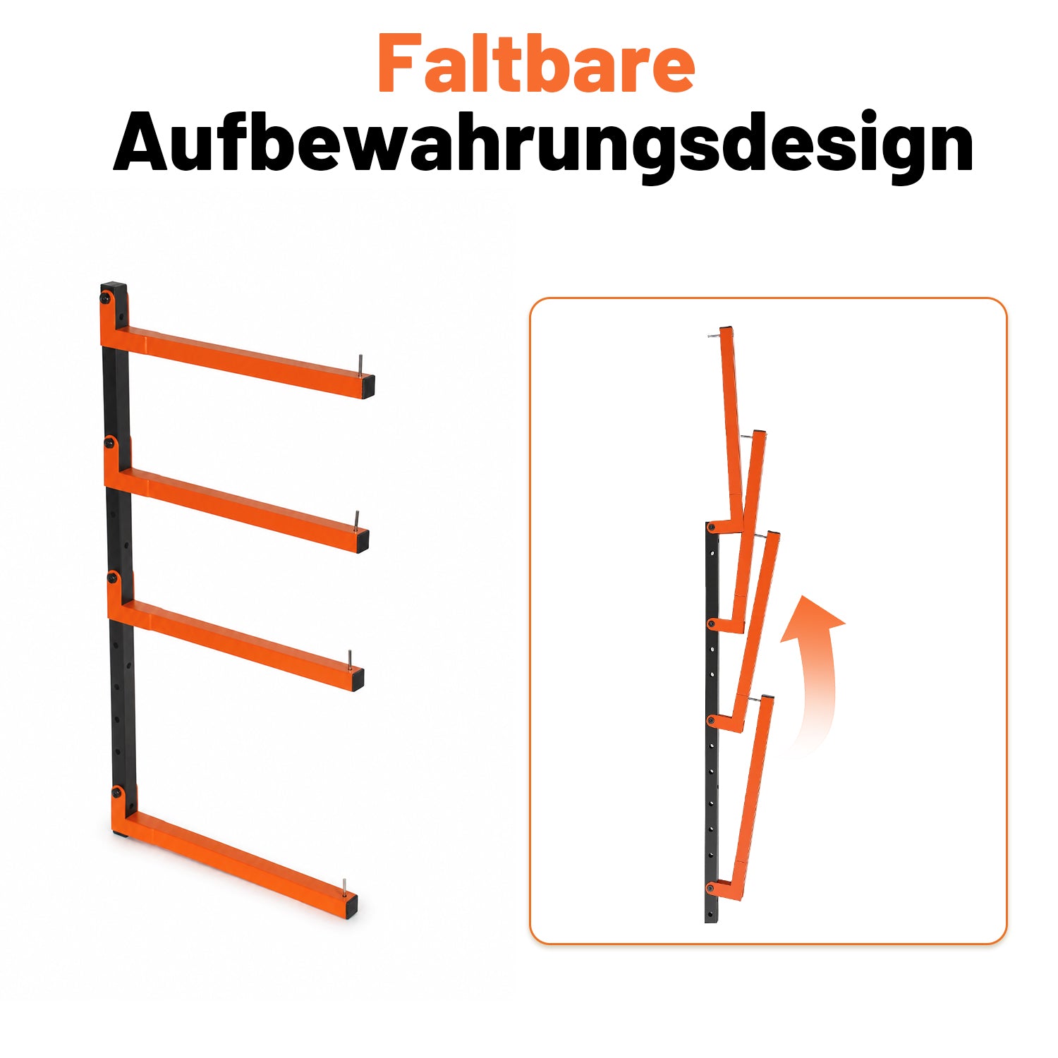Lospitch Klappbares Holzlagerregal aus Metall Höhenverstellbar 50kg für Garage Werkstatt