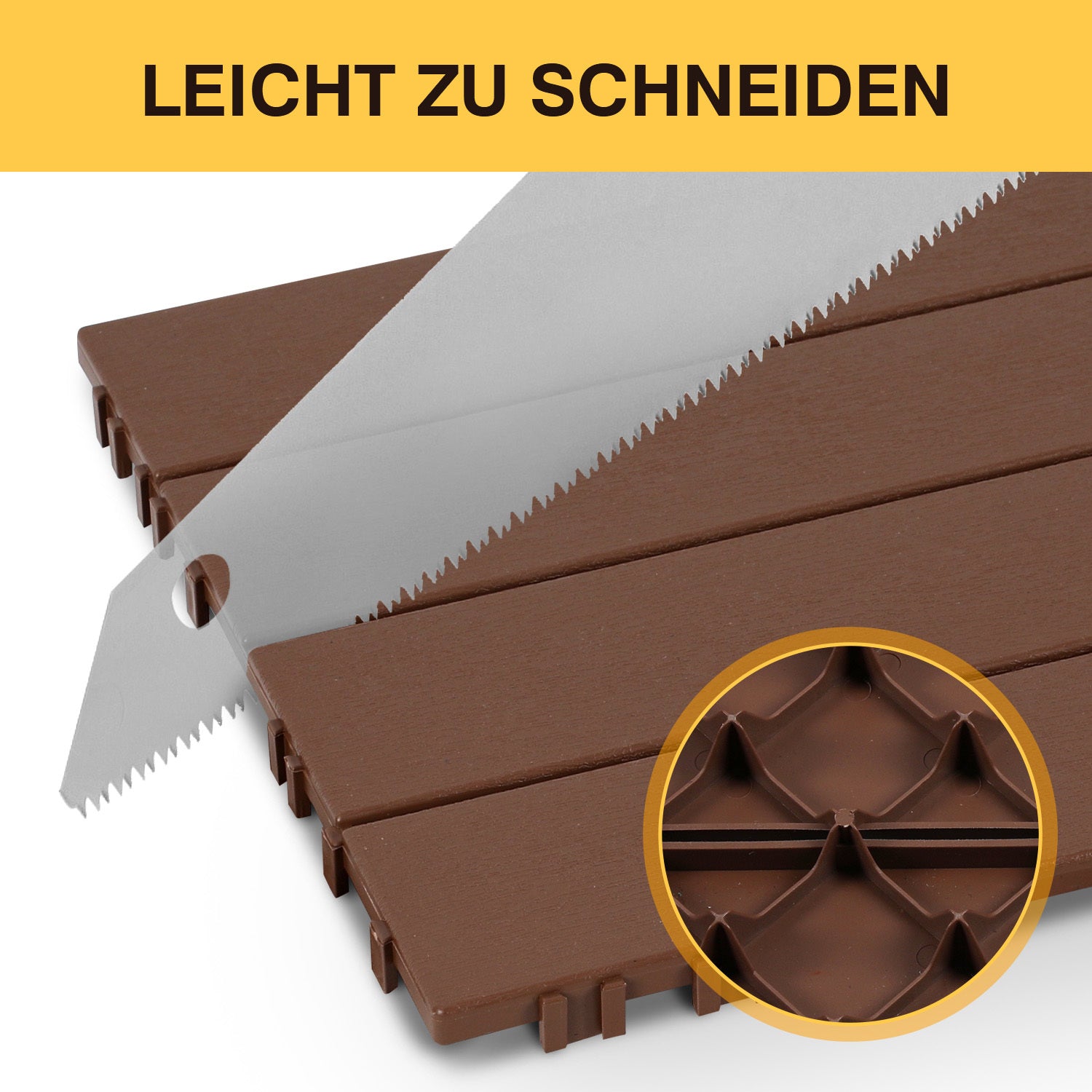 Lospitch Terrassenfliesen Kunststoff 30×30 cm mit Klicksystem