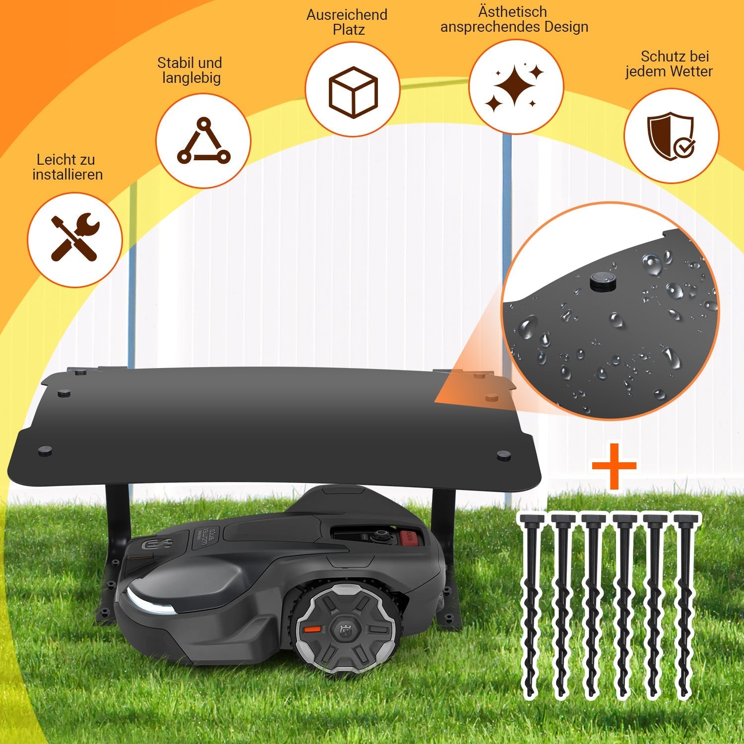 Lospitch Mähroboter Carport 73 x 57 x 40 cm