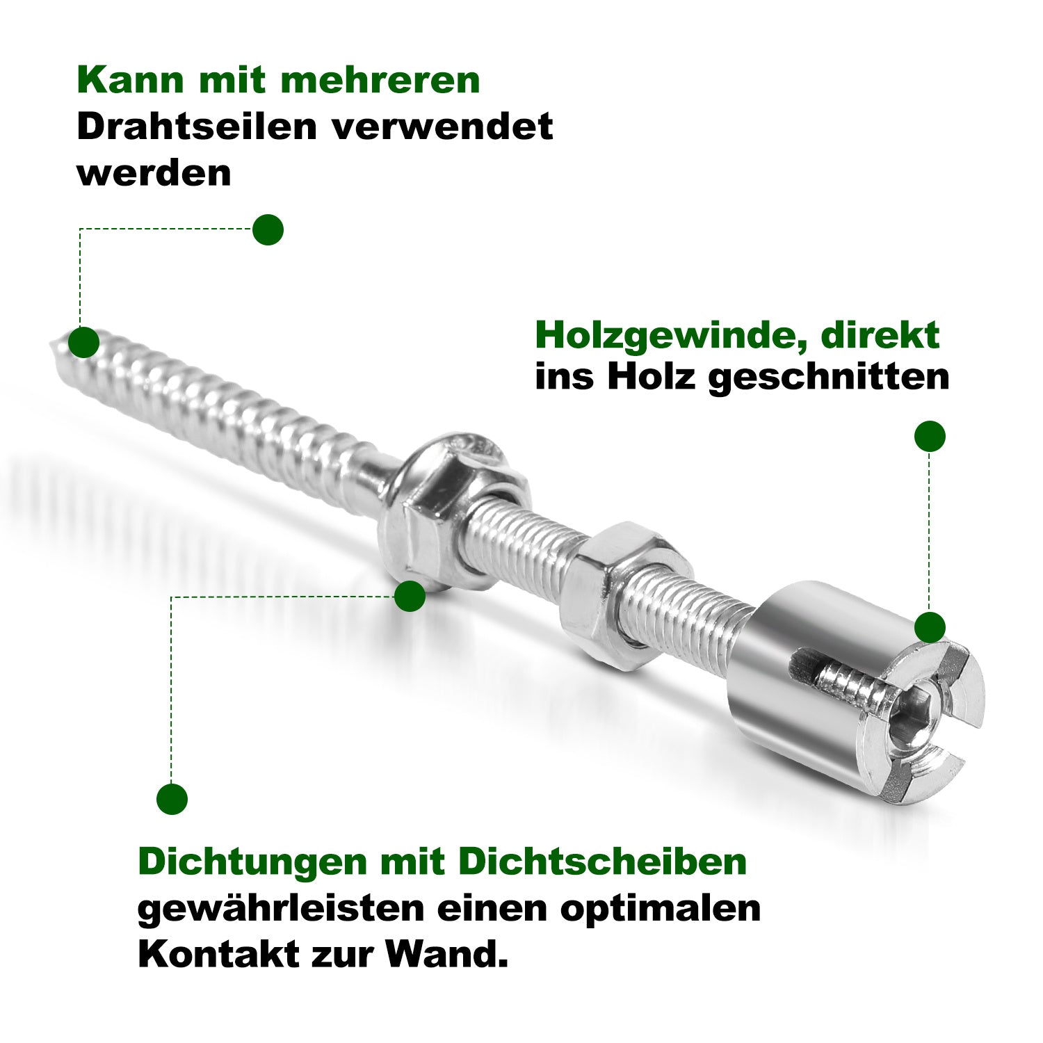 Lospitch Edelstahl Rankhilfe 12 m Set für Kletterpflanzen