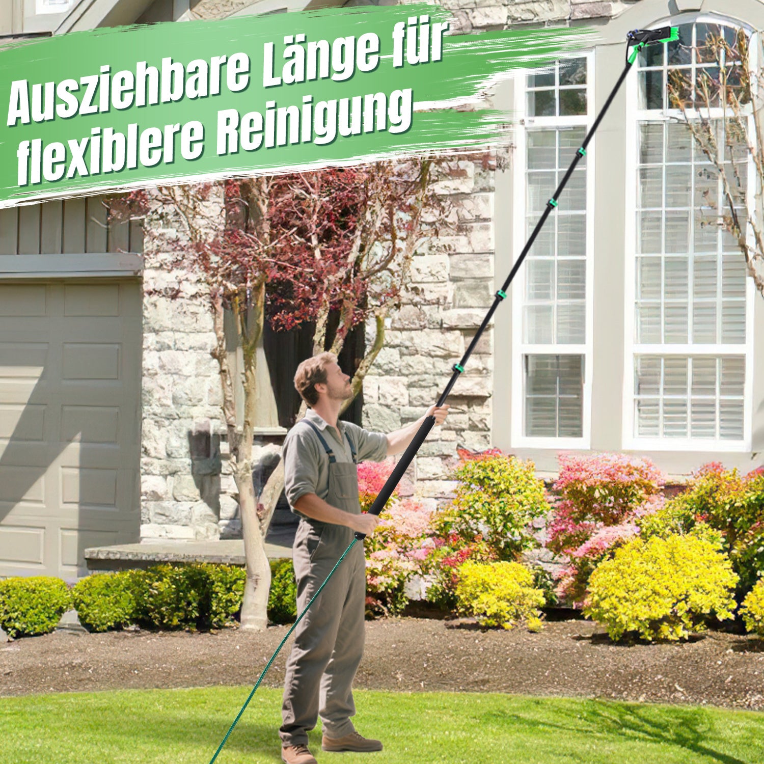 Lospitch Teleskop Waschbürste mit Wasseranschluss