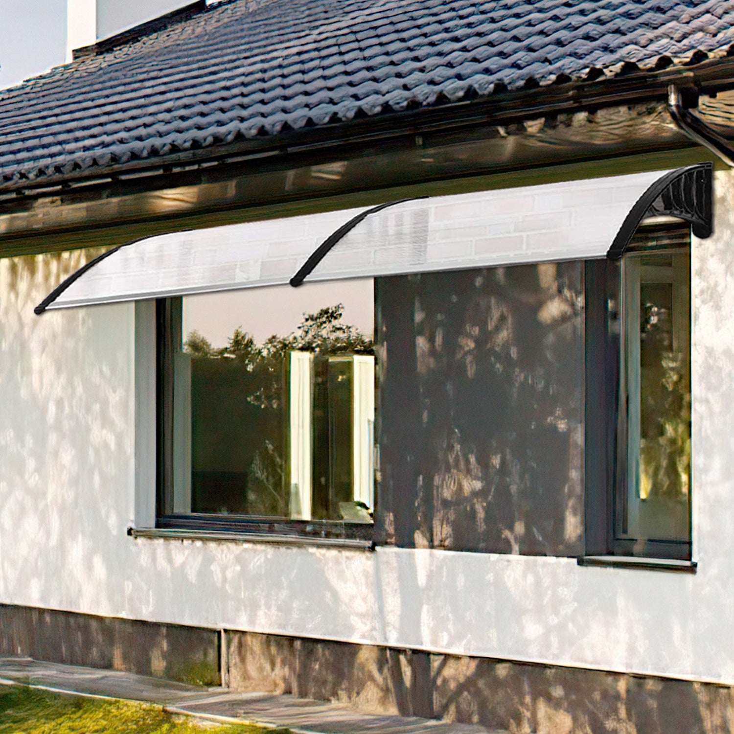 Lospitch Haustürvordach aus Polycarbonat für Außenbereich