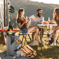 Lospitch Raketenofen mit Grillplatte für Camping