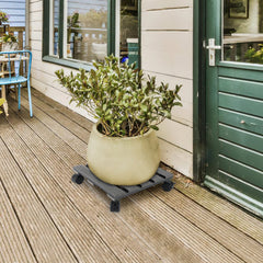 Lospitch WPC Pflanzenroller 30 x 30 cm für Blumentöpfe