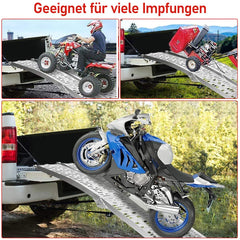 Lospitch Verladerampen 2er Set Aluminium 226cm Klappbar 680kg für ATV Motorrad Rasenmäher