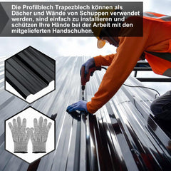 Lospitch Trapezbleche 12 Stück 115 x 45 cm Anthrazit für Dach und Überdachung