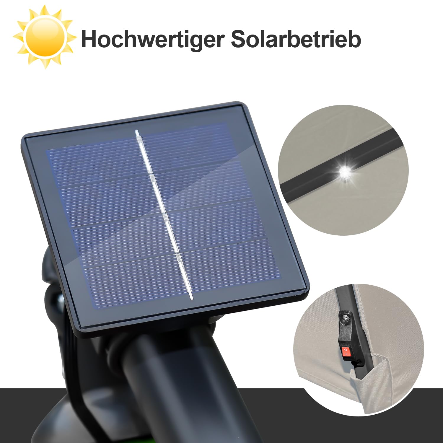 Lospitch Ampelschirm Ø3,5 m für Garten und Terrasse