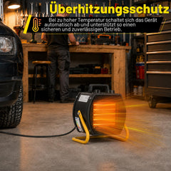 Lospitch Heizlüfter 2000/3000W PTC Bauheizer mit Thermostat