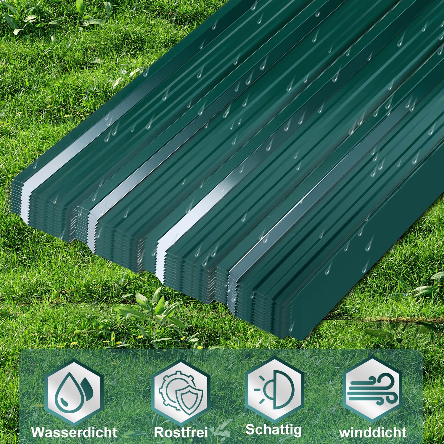 Lospitch Trapezblech Dachblech 129 × 46 cm für Gartenhaus