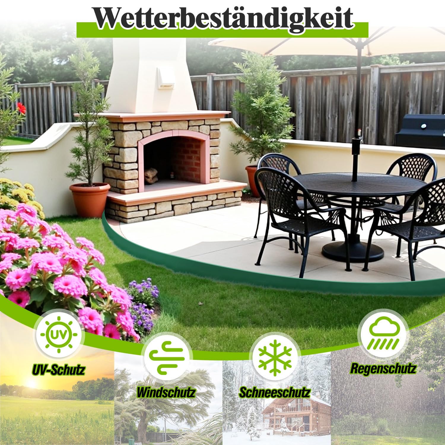 Lospitch Rasenkante Kunststoff mit Erdankern für Garten