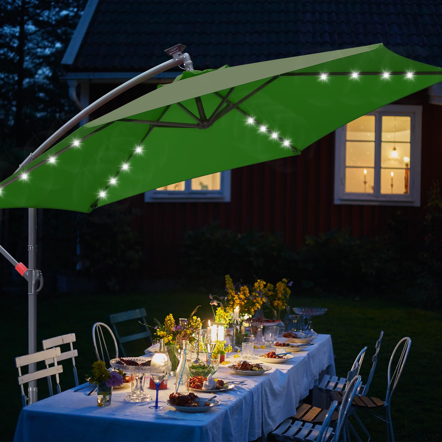 Lospitch Ampelschirm Ø3,5 m für Garten und Terrasse