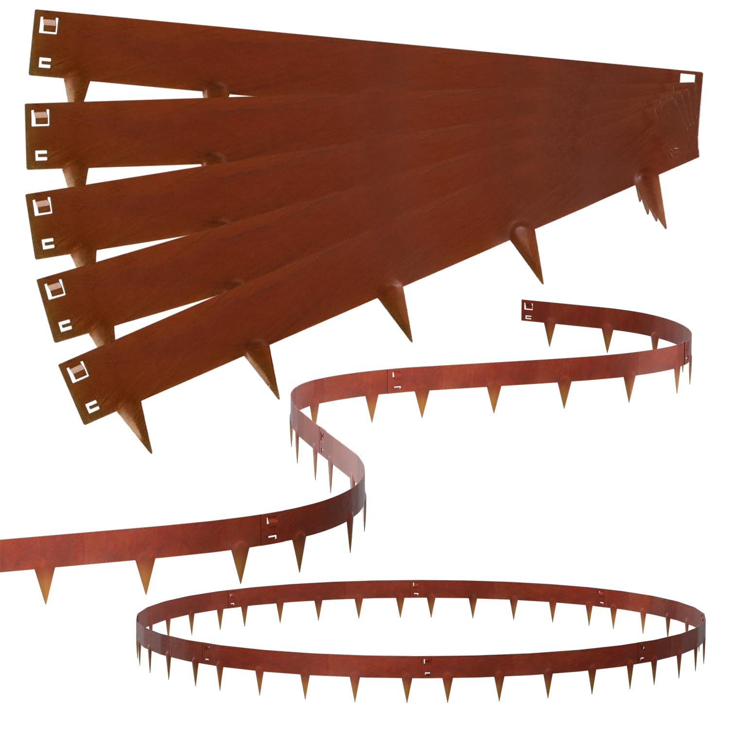 Lospitch Metall Rasenkante 15/18 cm für Rasen und Beete