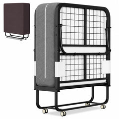 Lospitch Klappbett 90 x 200 cm mit 13 cm Schaumstoffmatratze Metallrahmen Rollen bis 200 kg
