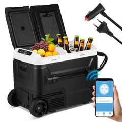 Lospitch Kompressor Kühlbox 50L 2 Zonen -20 °C mit Rollen für Camping