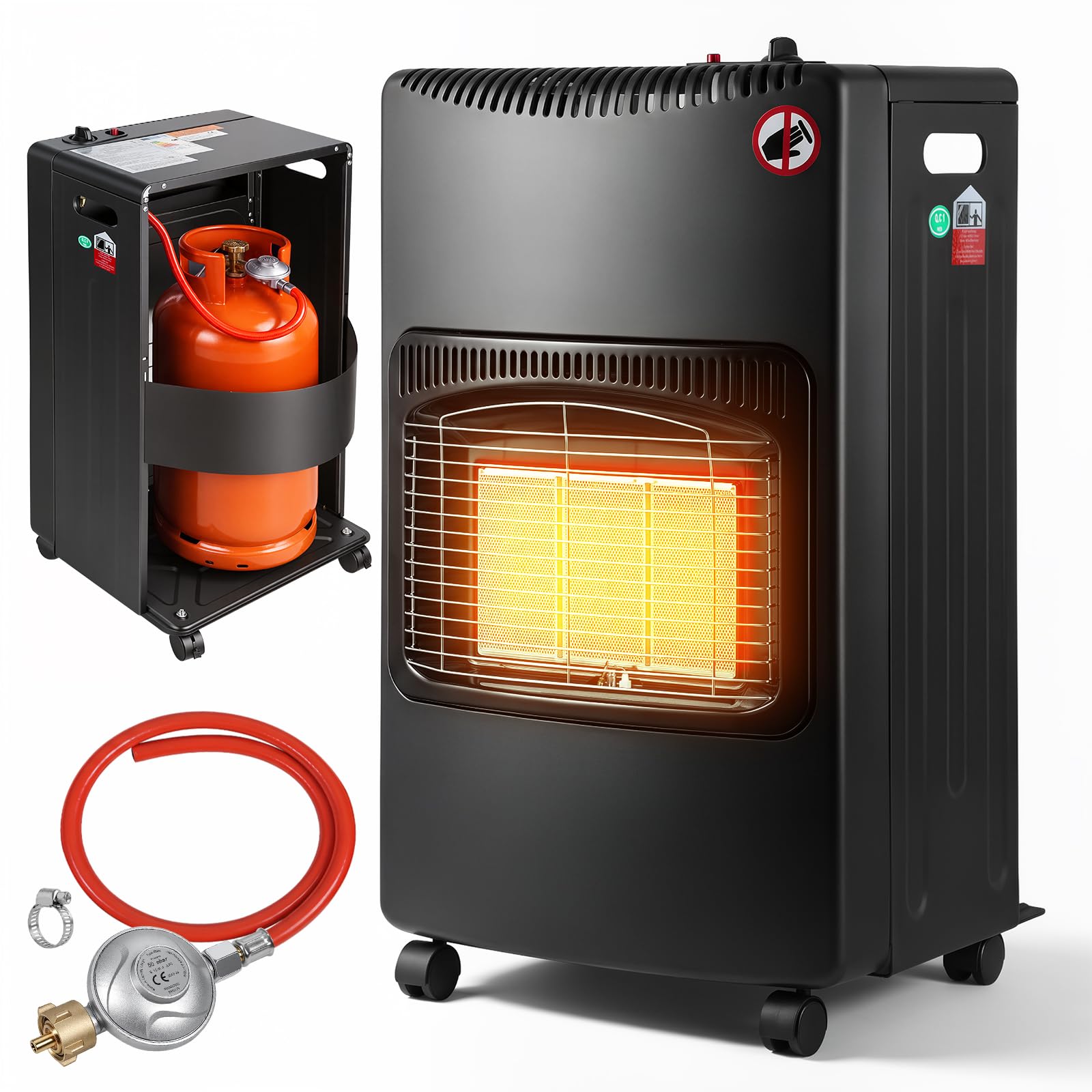Lospitch Gasheizer 4200W mit Elektroheizung 1260W für Propan Butan bis 15 kg