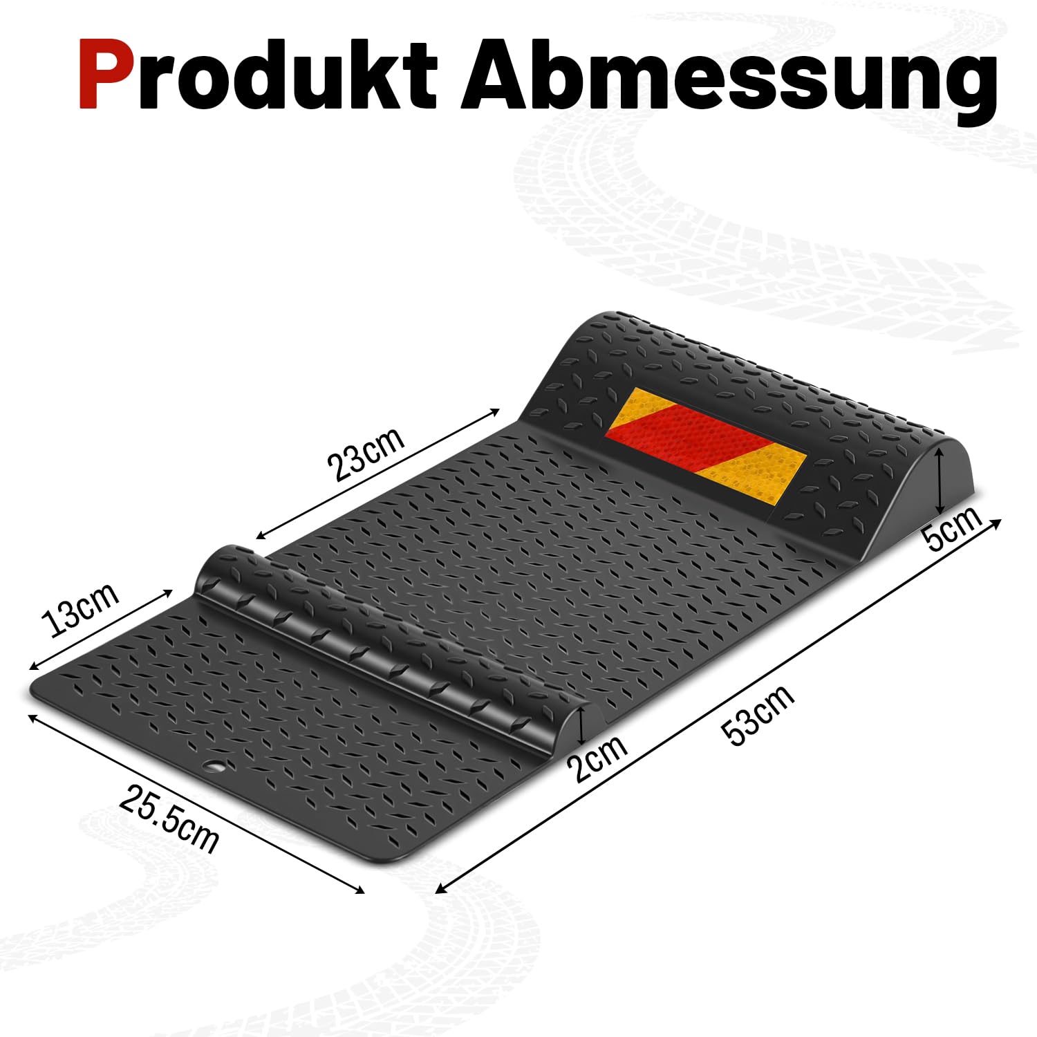 Lospitch Auto Parkmatten 2er Set 53 cm Radstopper für Garage und Stellplatz