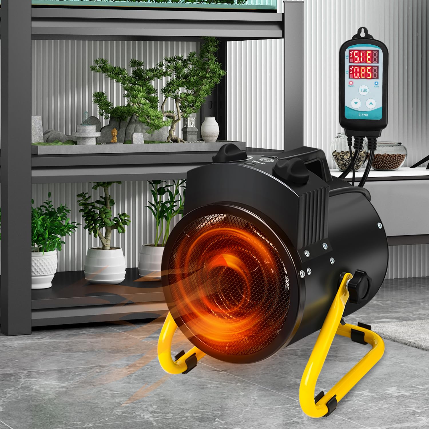 Lospitch Gewächshausheizung bis 2000W mit Thermostat IPX4 für Gewächshaus und Garage