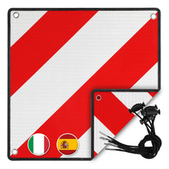 Lospitch 2in1 Warntafel 50 × 50 cm Aluminium reflektierend für Italien und Spanien