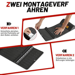 Lospitch Auto Parkmatten 2er Set 53 cm Radstopper für Garage und Stellplatz