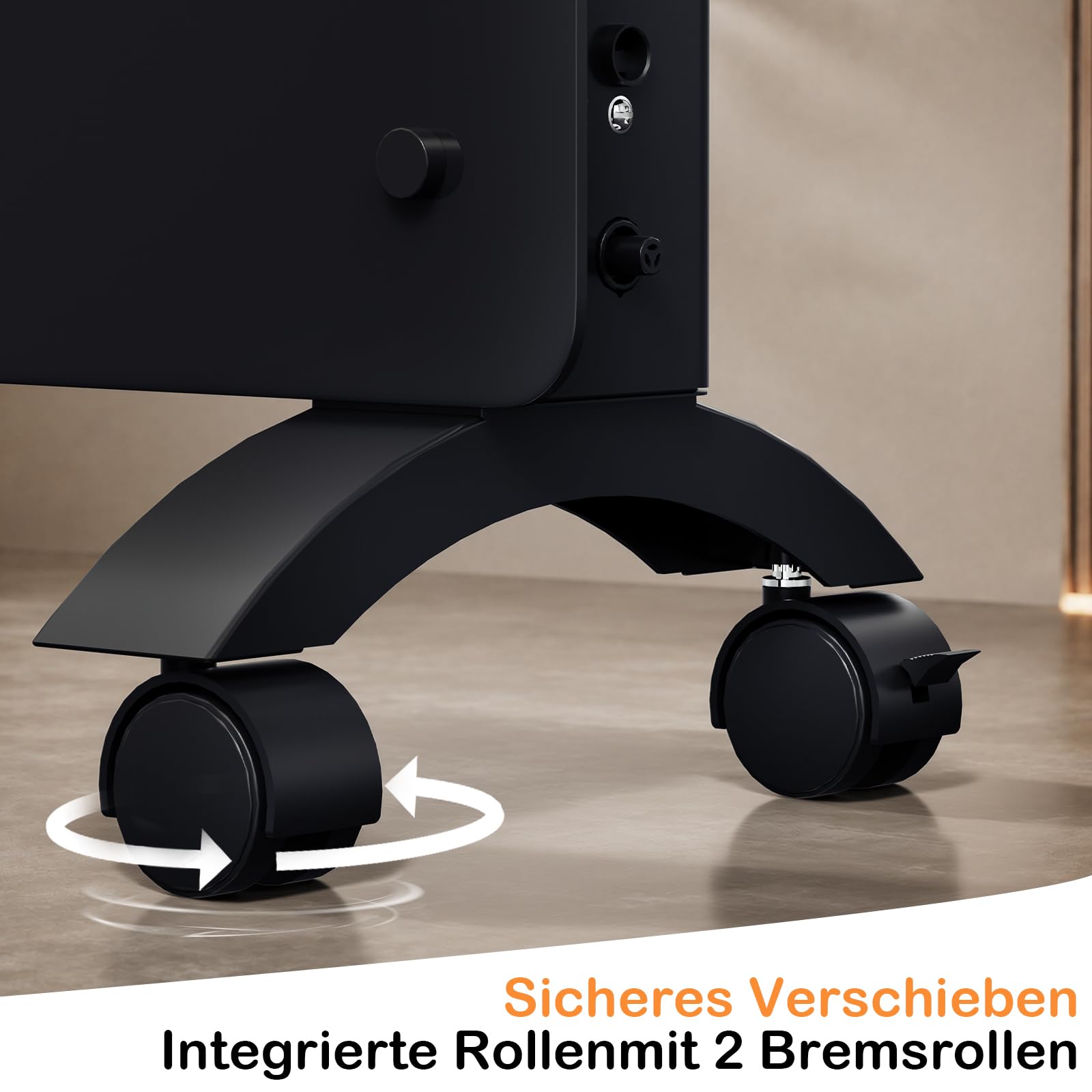 Lospitch WLAN Konvektor Heizung 2000/2500W mit Thermostat und Glasfront