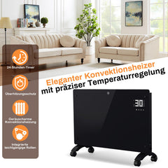 Lospitch WLAN Konvektor Heizung 2000/2500W mit Thermostat und Glasfront