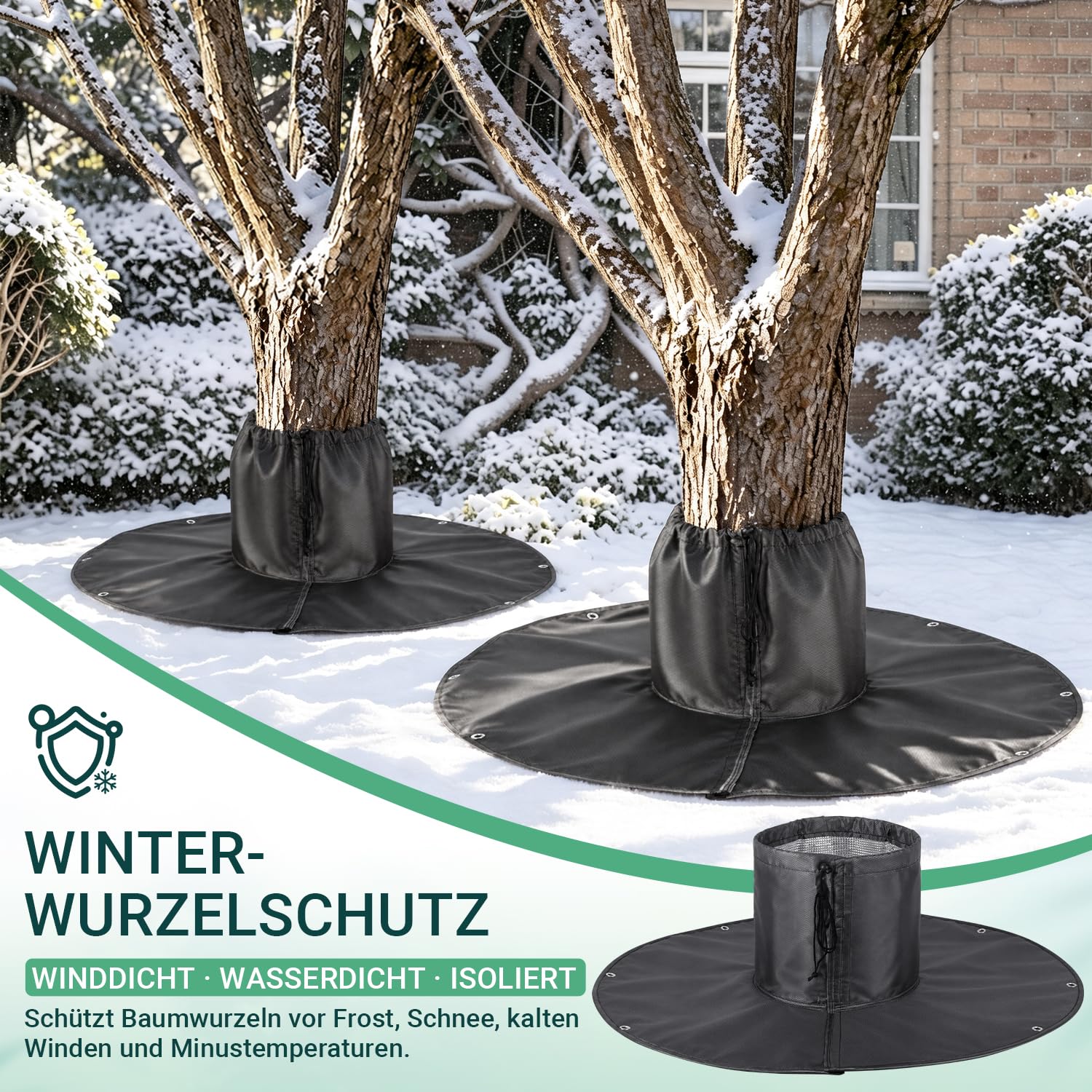 Lospitch Palmen Winterschutz Ø100 cm 2er Set mit Alufolie und Erdnägeln