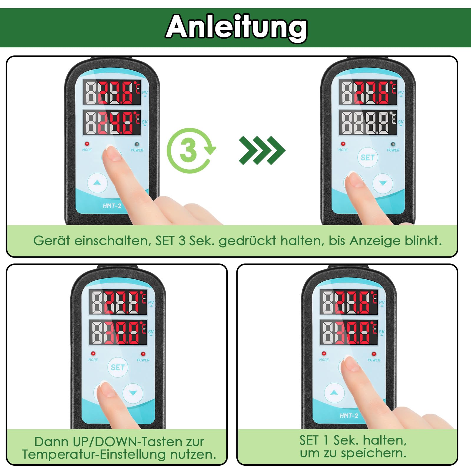 Lospitch Gewächshausheizung bis 2000W mit Thermostat IPX4 für Gewächshaus und Garage