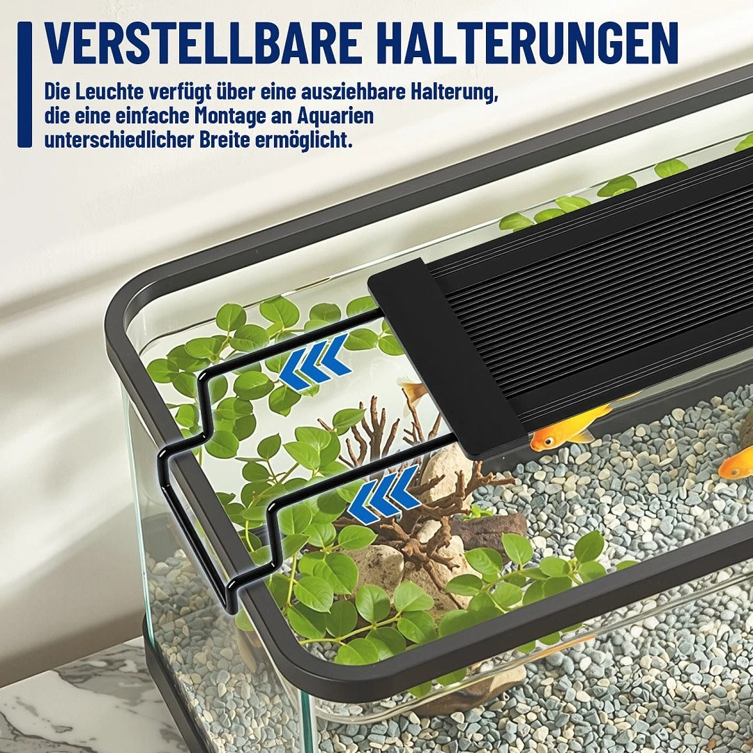 Lospitch LED Aquarienbeleuchtung 12–36W mit 4/8/12H Timer IP66 für 30–120 cm Becken