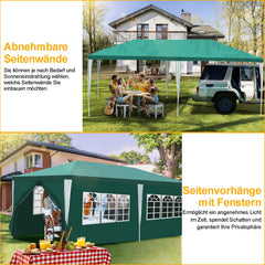 Lospitch Partyzelt 3x6 m Gartenzelt wasserdicht mit Seitenwänden