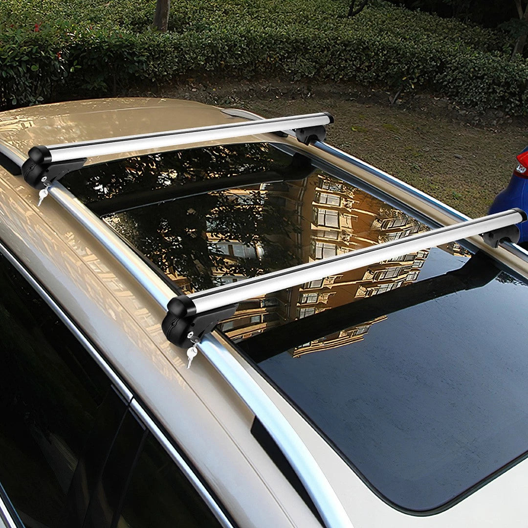 Lospitch Dachträger 2er Set aus Aluminium bis 150 kg für Fahrzeuge mit Reling