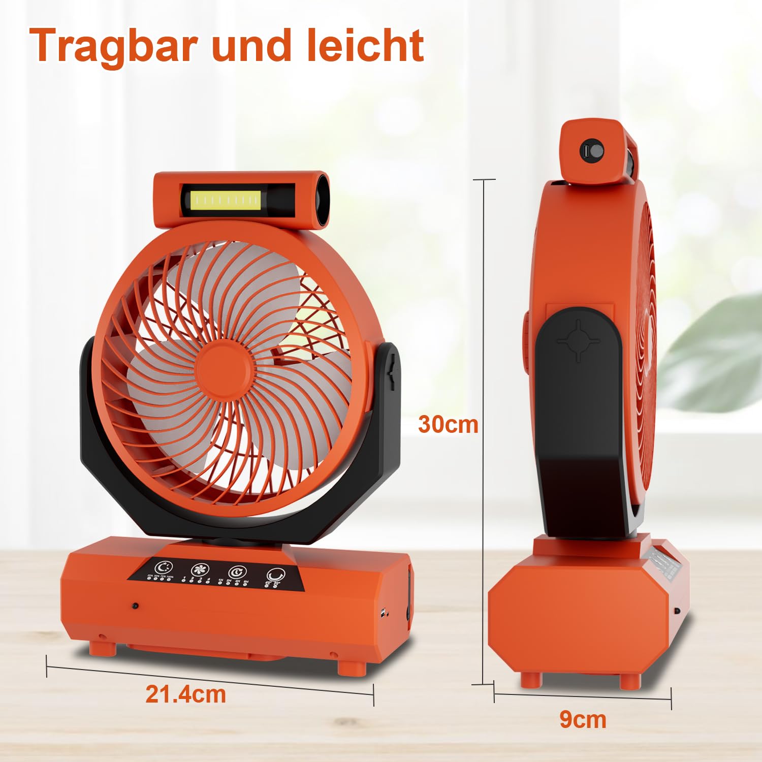 Lospitch Camping Ventilator 20000mAh mit LED Licht Fernbedienung und Timer