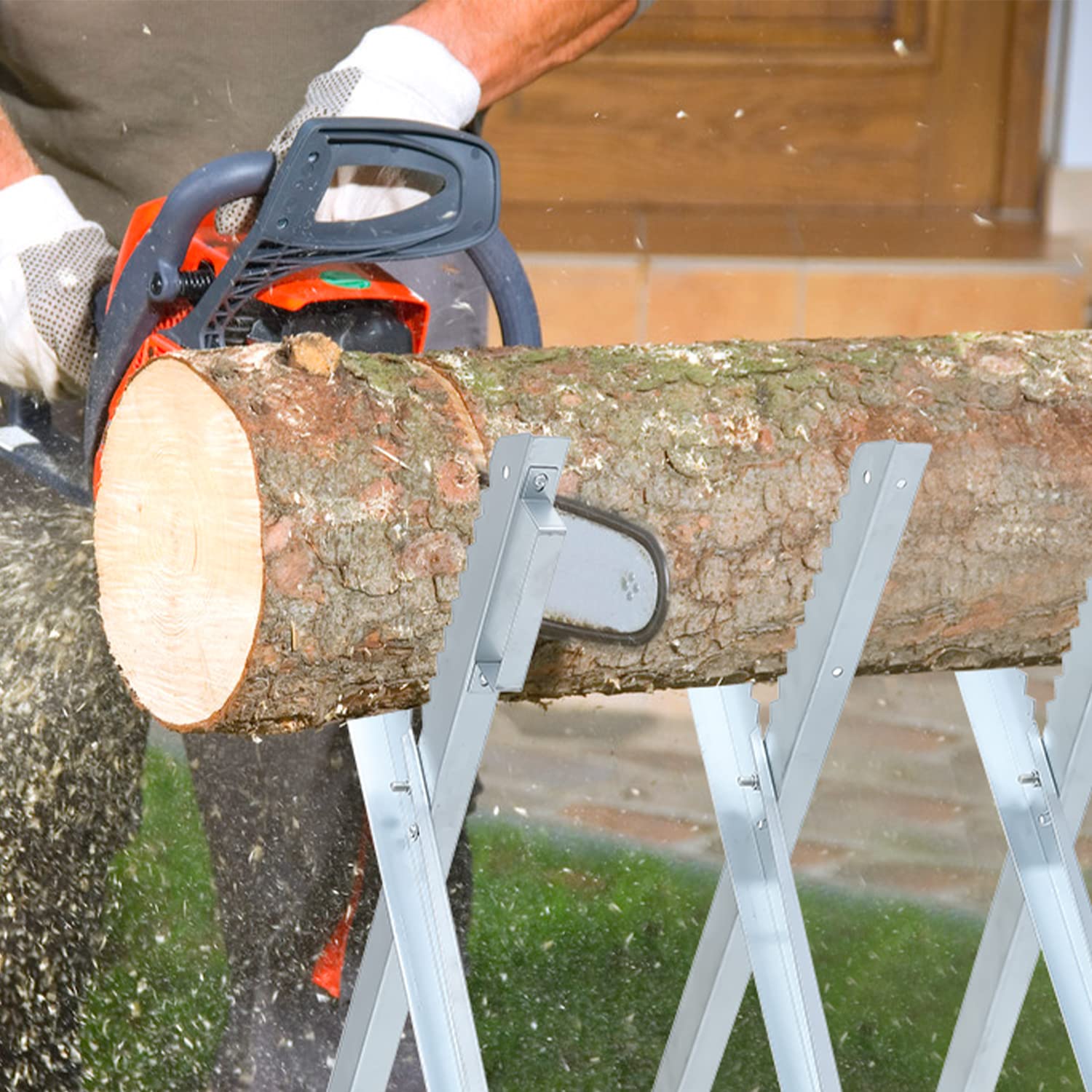 Lospitch Sägebock klappbar 81 x 80 x 80 cm bis 150 kg für Brennholz