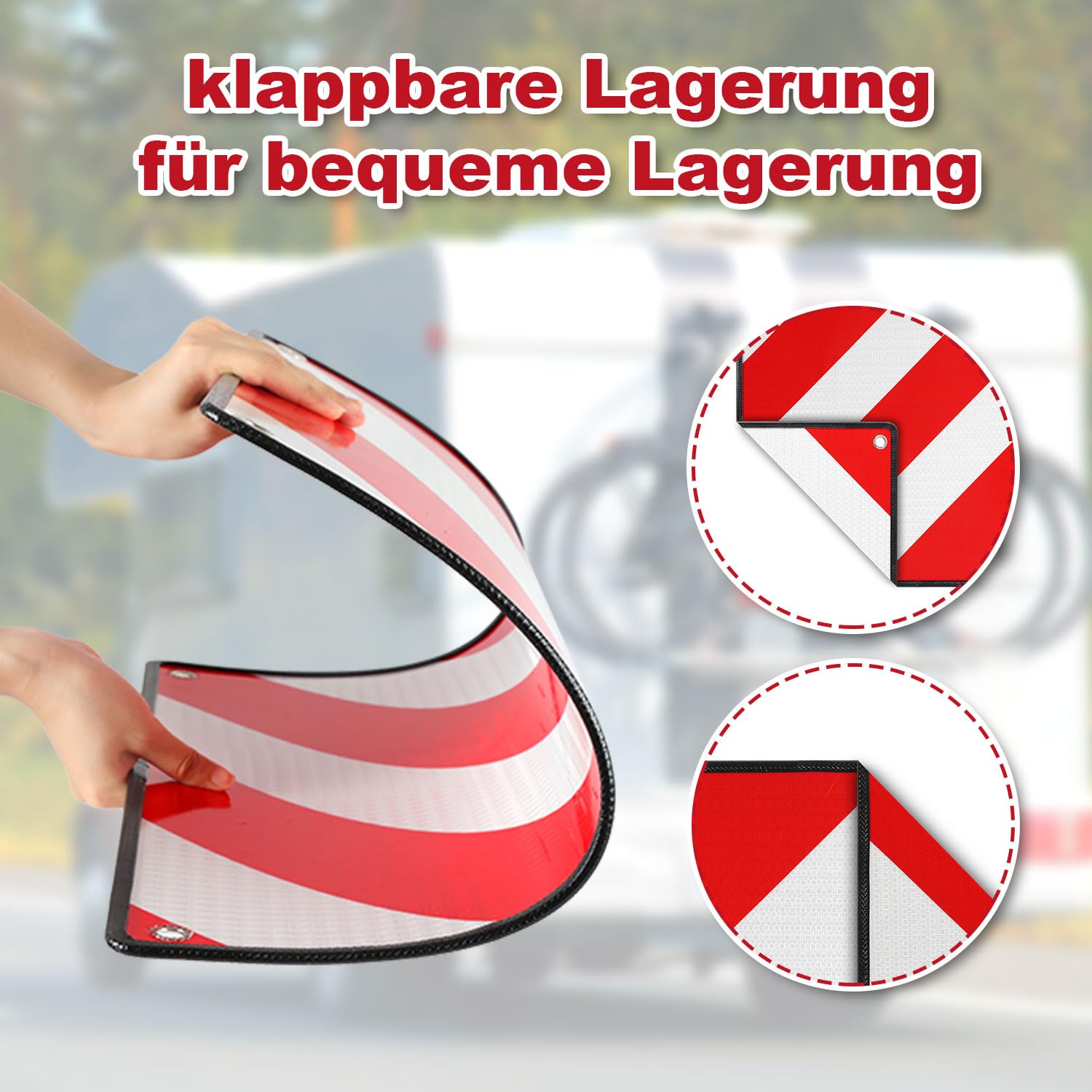 Lospitch 2in1 Warntafel 50 × 50 cm Aluminium reflektierend für Italien und Spanien