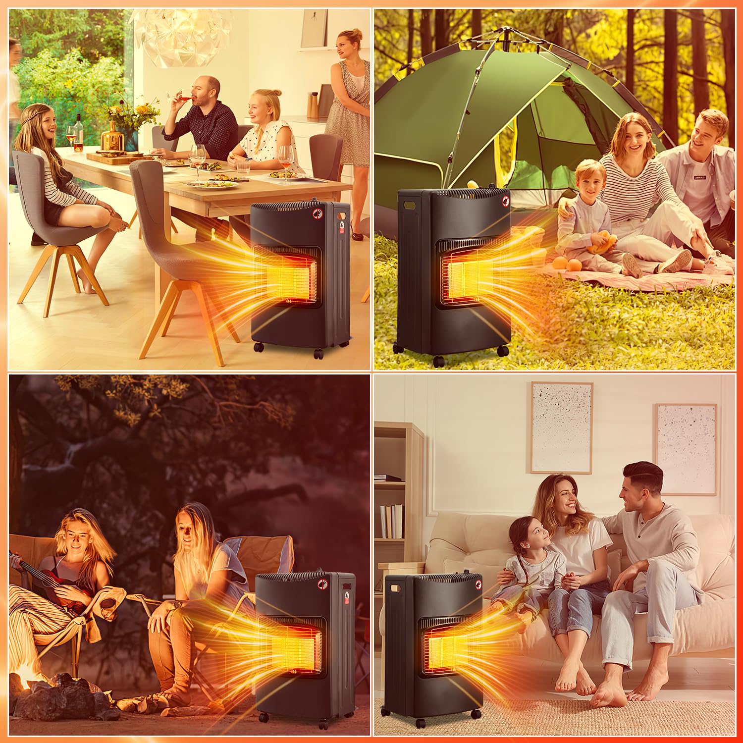 Lospitch Gasheizer 4200W mit Elektroheizung 1260W für Propan Butan bis 15 kg