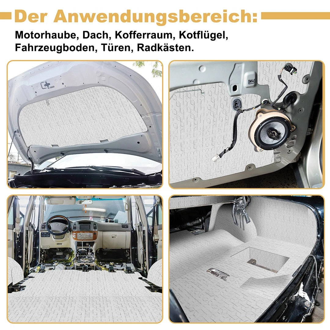 Lospitch Auto Dämmmatte Alubutyl Selbstklebend 1/2/4m² Geräuschdämmung Wärmeschutz