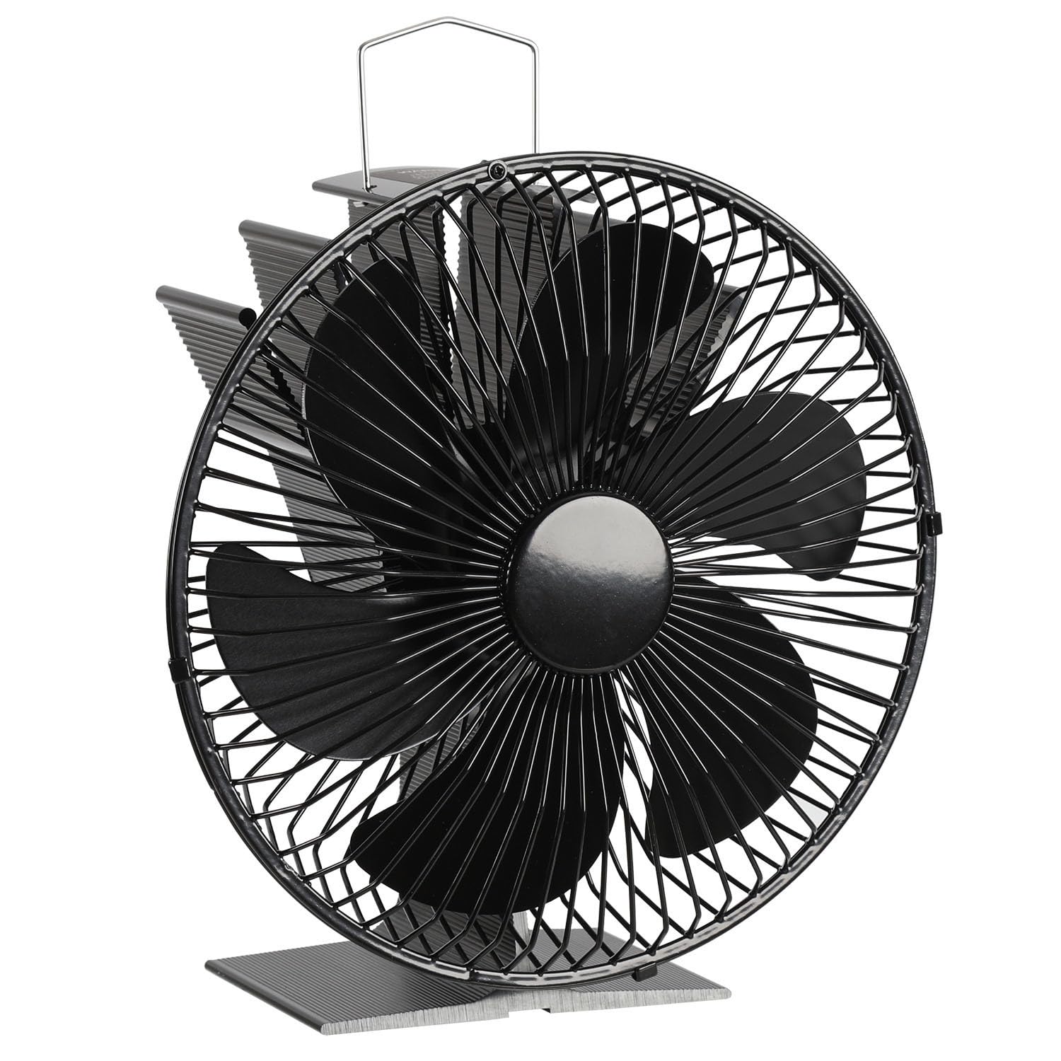 Lospitch Ofenventilator 6 Flügel mit Schutzhaube und Thermometer ohne Strom