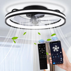 Lospitch LED Deckenventilator mit Licht Ø50 cm 6 Stufen Fernbedienung