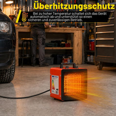 Lospitch Bauheizer 2000/3000W mit Thermostat und Kaltluftfunktion