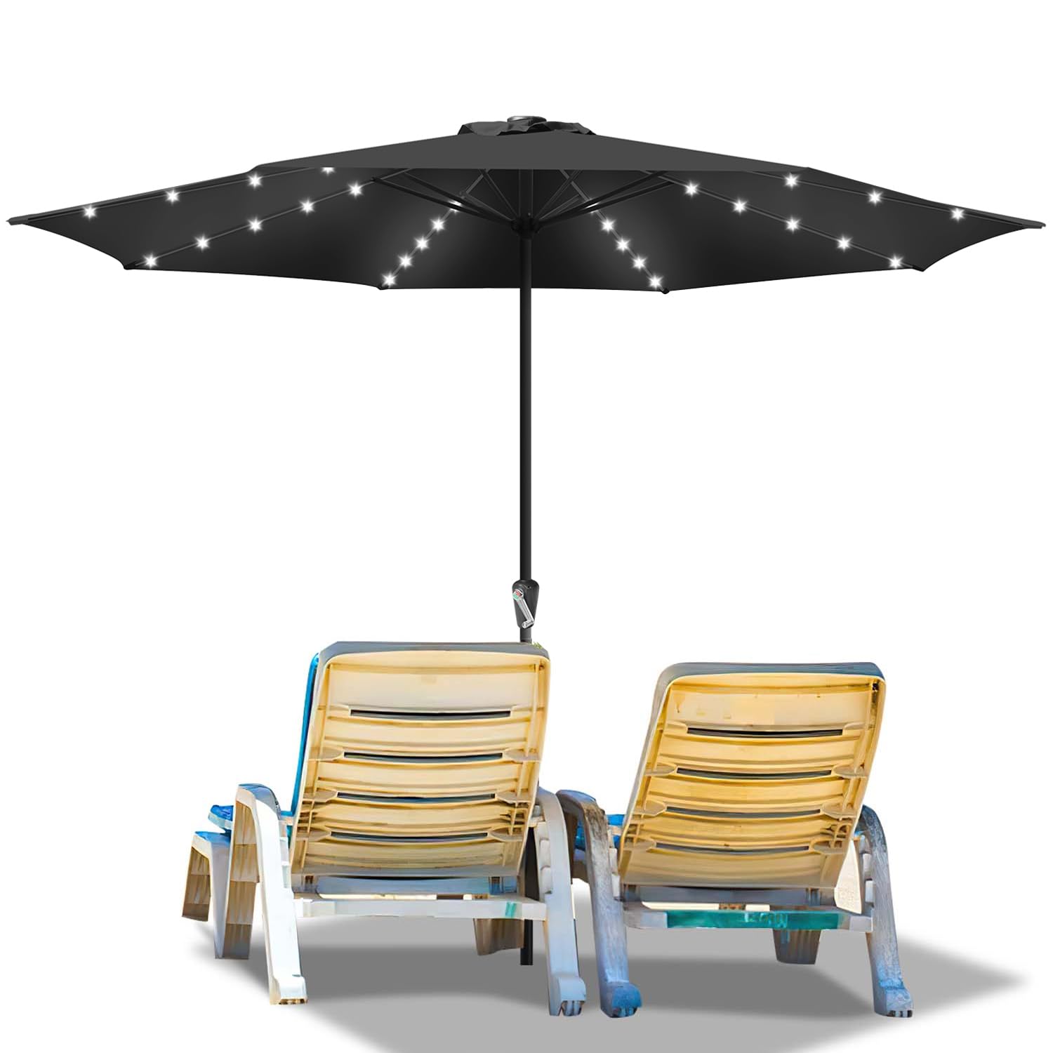Lospitch Sonnenschirm mit Kurbel UV50+ für Terrasse und Garten