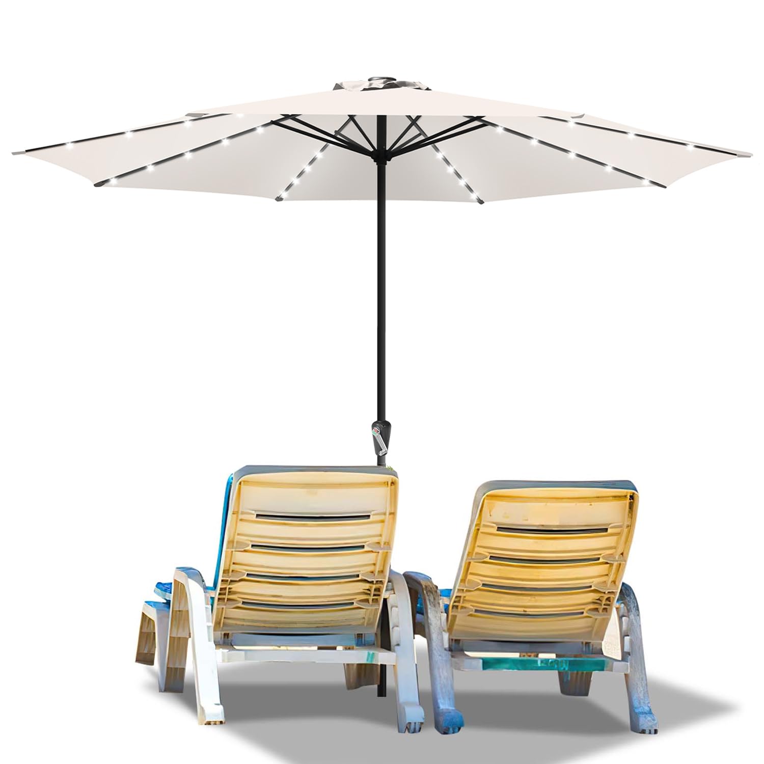 Lospitch Sonnenschirm mit Kurbel UV50+ für Terrasse und Garten