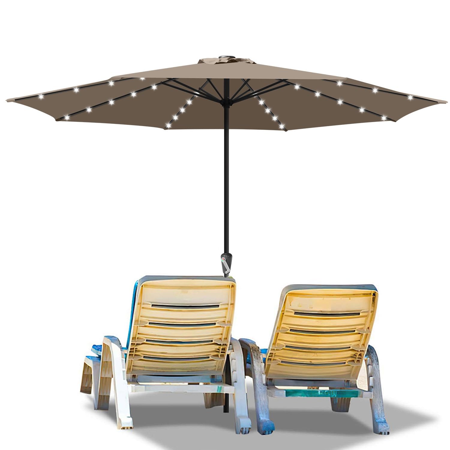Lospitch Sonnenschirm mit Kurbel UV50+ für Terrasse und Garten